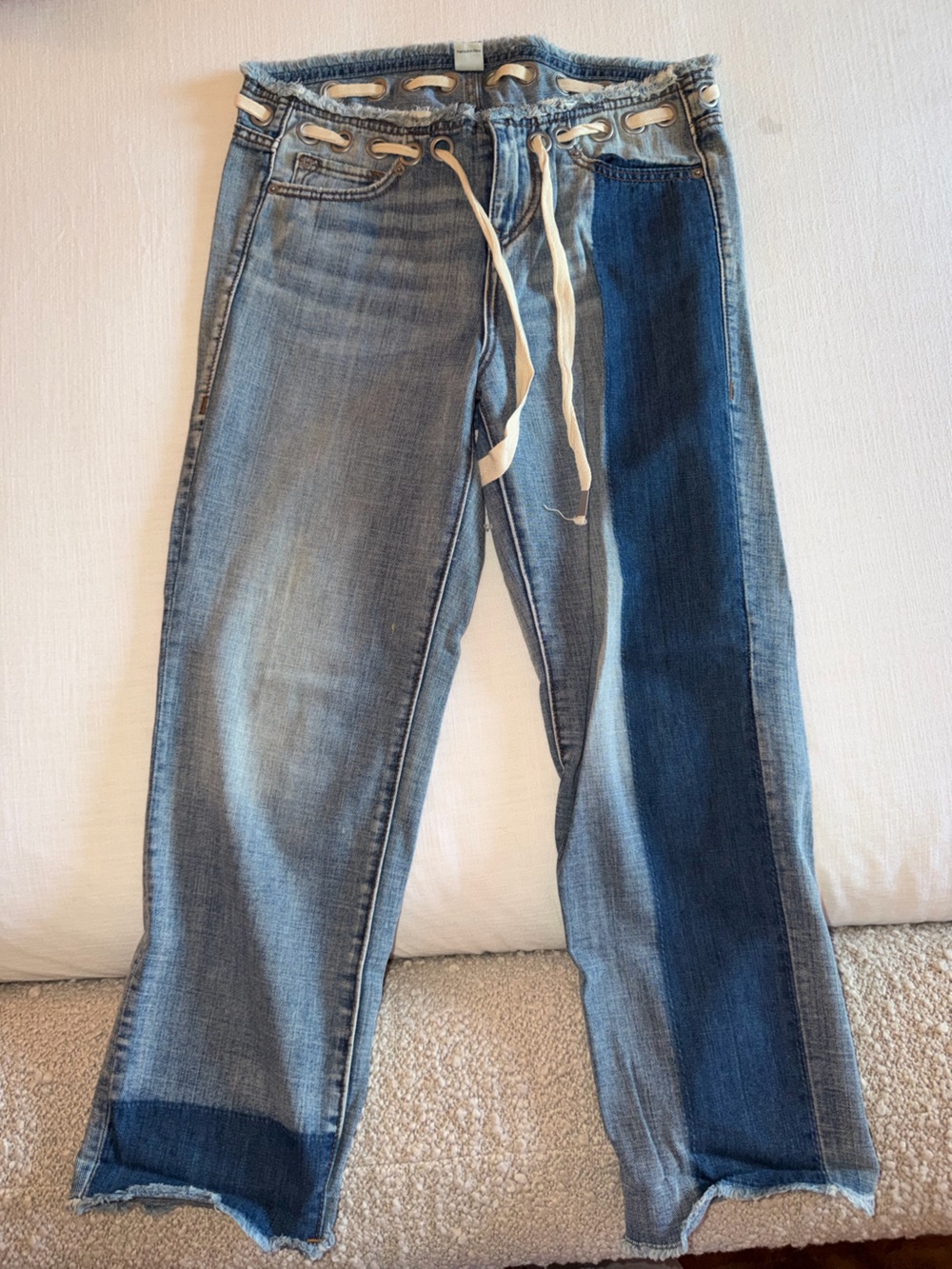 True Religion Two-Tone Blue Straight Leg Jeans